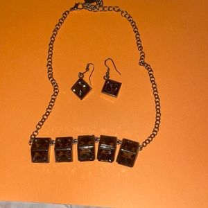 Art Deco type costume jewelry Necklace and Matching earrings!!